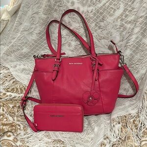 Dana Buchman Pink Shoulder Bag Set with Matching Wallet